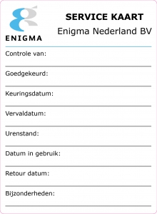 Enigma Servicekaart sticker 110 x 150mm 001-01